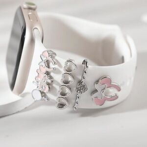 Silver Minnie Mouse inspired iWatch band charms